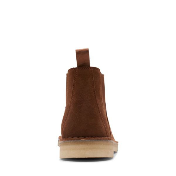 Clarks Mens Desert Chelsea Chelsea Boots Cola Suede | UK-3671529